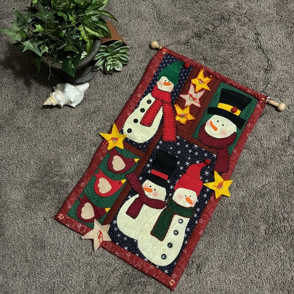 Snowman Hanging Decor-Felt and Cloth-EUC - Picture 3 of 9